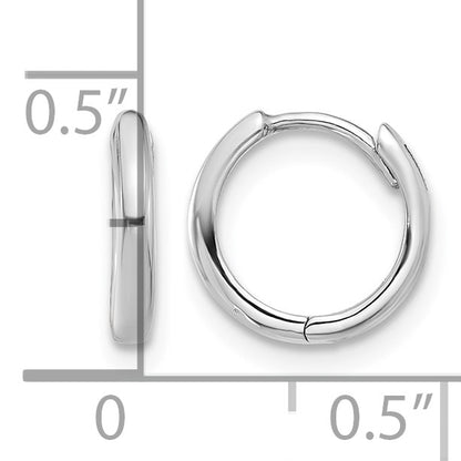 14K White Gold Hinged Hoop Earrings