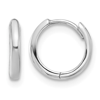 14K White Gold Hinged Hoop Earrings