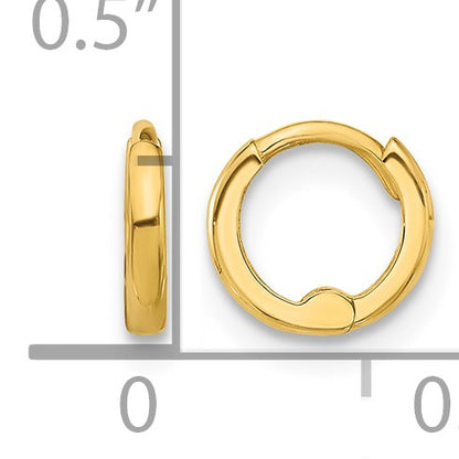 14k Polished 1.45x7.5mm Hinged Huggie Hoop Earrings