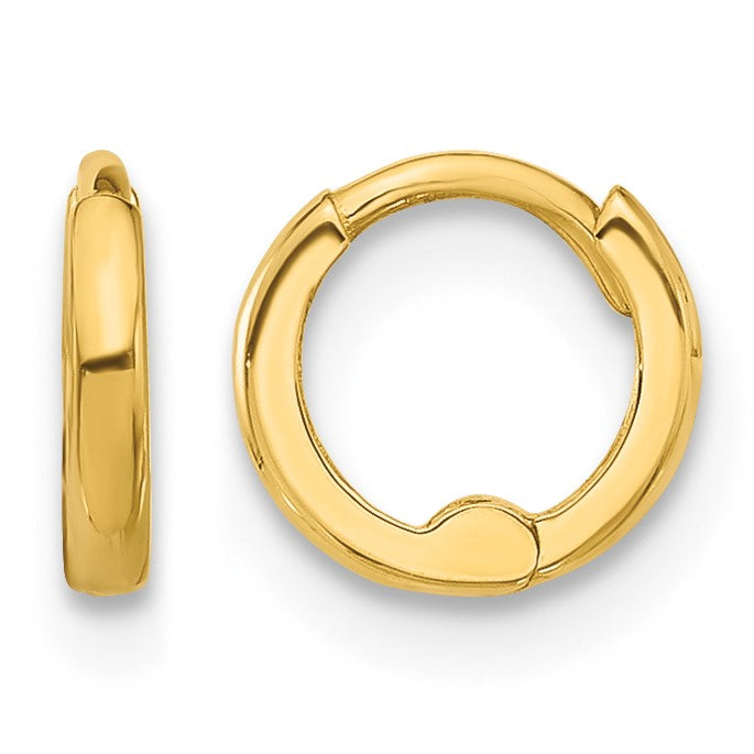 14k Polished 1.45x7.5mm Hinged Huggie Hoop Earrings