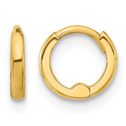 14k Polished 1.45x7.5mm Hinged Huggie Hoop Earrings