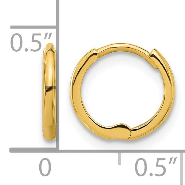 14k Polished 1.45x11mm Hinged Huggie Hoop Earrings
