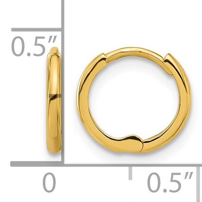 14k Polished 1.45x11mm Hinged Huggie Hoop Earrings