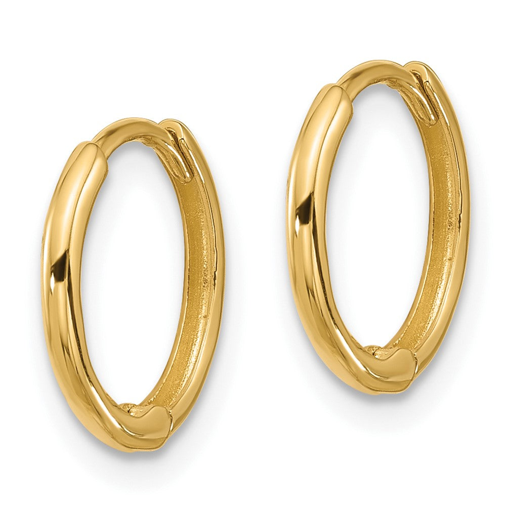 14k Polished 1.45x13mm Hinged Huggie Hoop Earrings