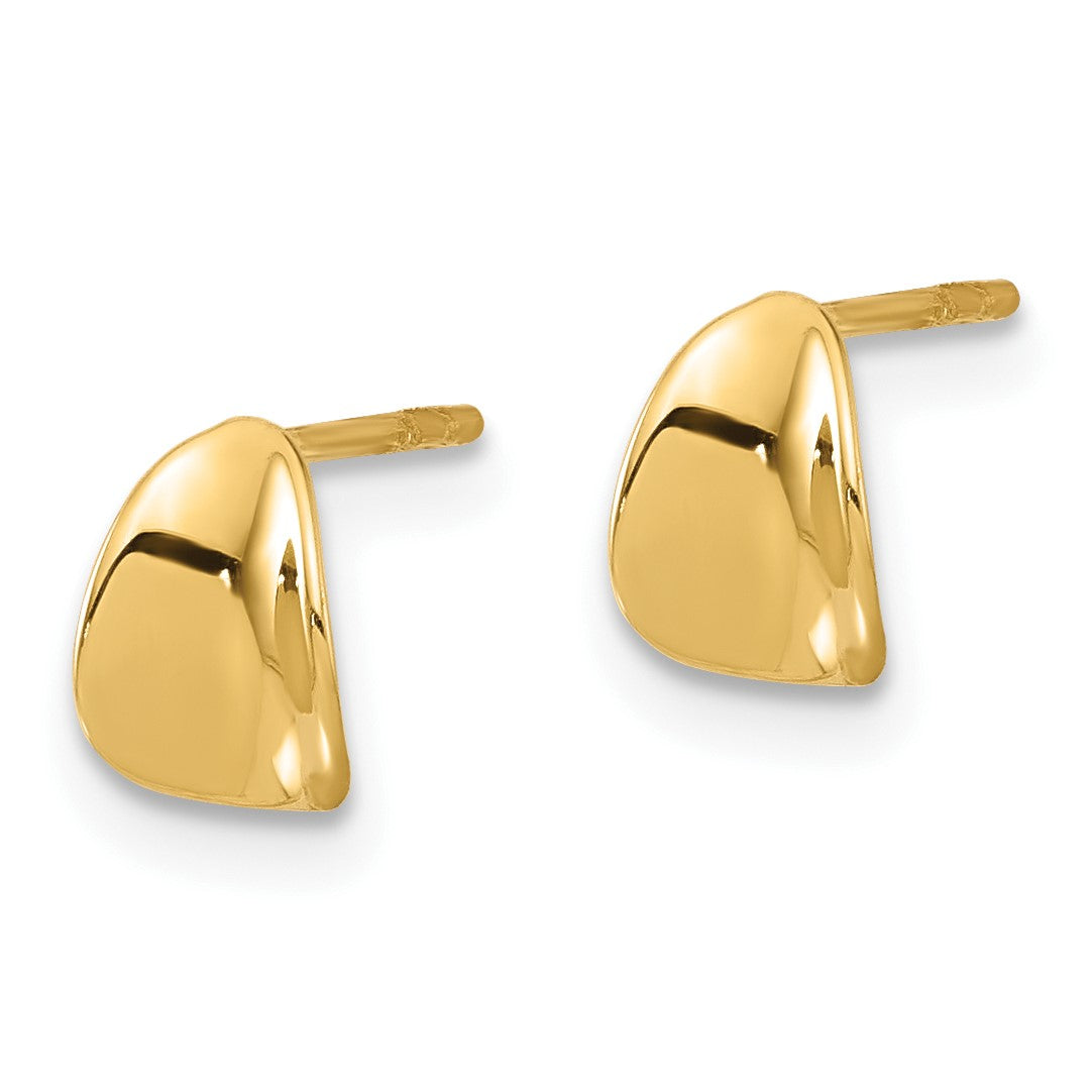 14K 5x7mm Polished Curved Post Earrings