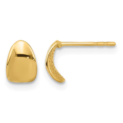 14K 5x7mm Polished Curved Post Earrings