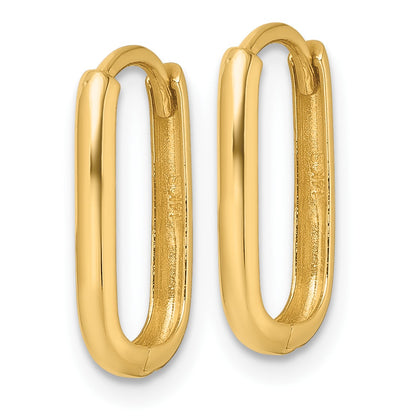 14k Polished Rectangle 2.00mm Hinged Hoop Earrings