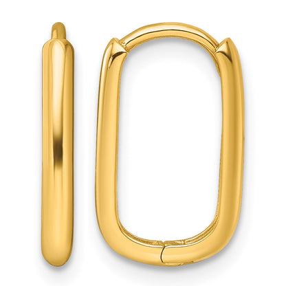 14k Polished Rectangle 2.00mm Hinged Hoop Earrings
