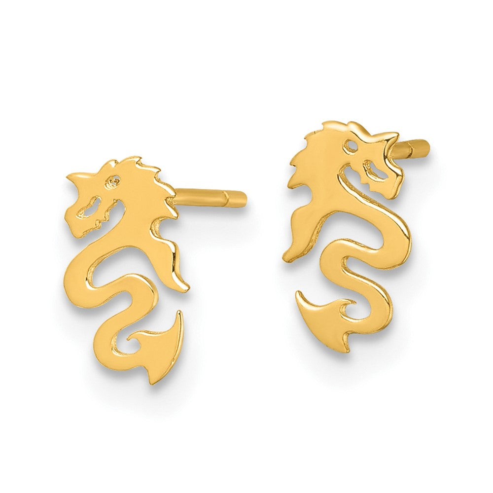 14k Polished Dragon Post Earrings