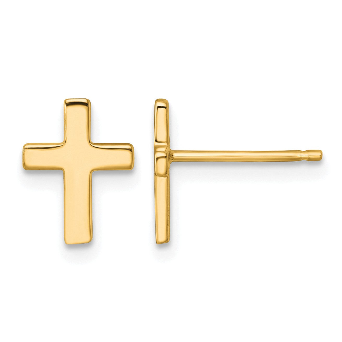 14k Polished Latin Cross Post Earrings