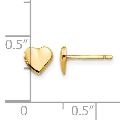 14K Polished Heart Post Earrings