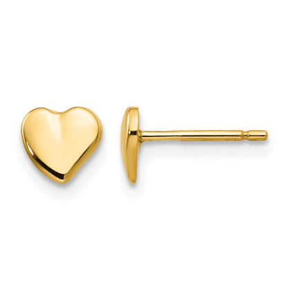 14K Polished Heart Post Earrings