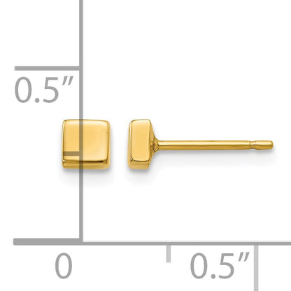 14k Polished 3.5mm Square Post Earrings