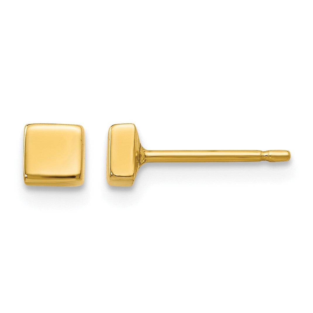 14k Polished 3.5mm Square Post Earrings
