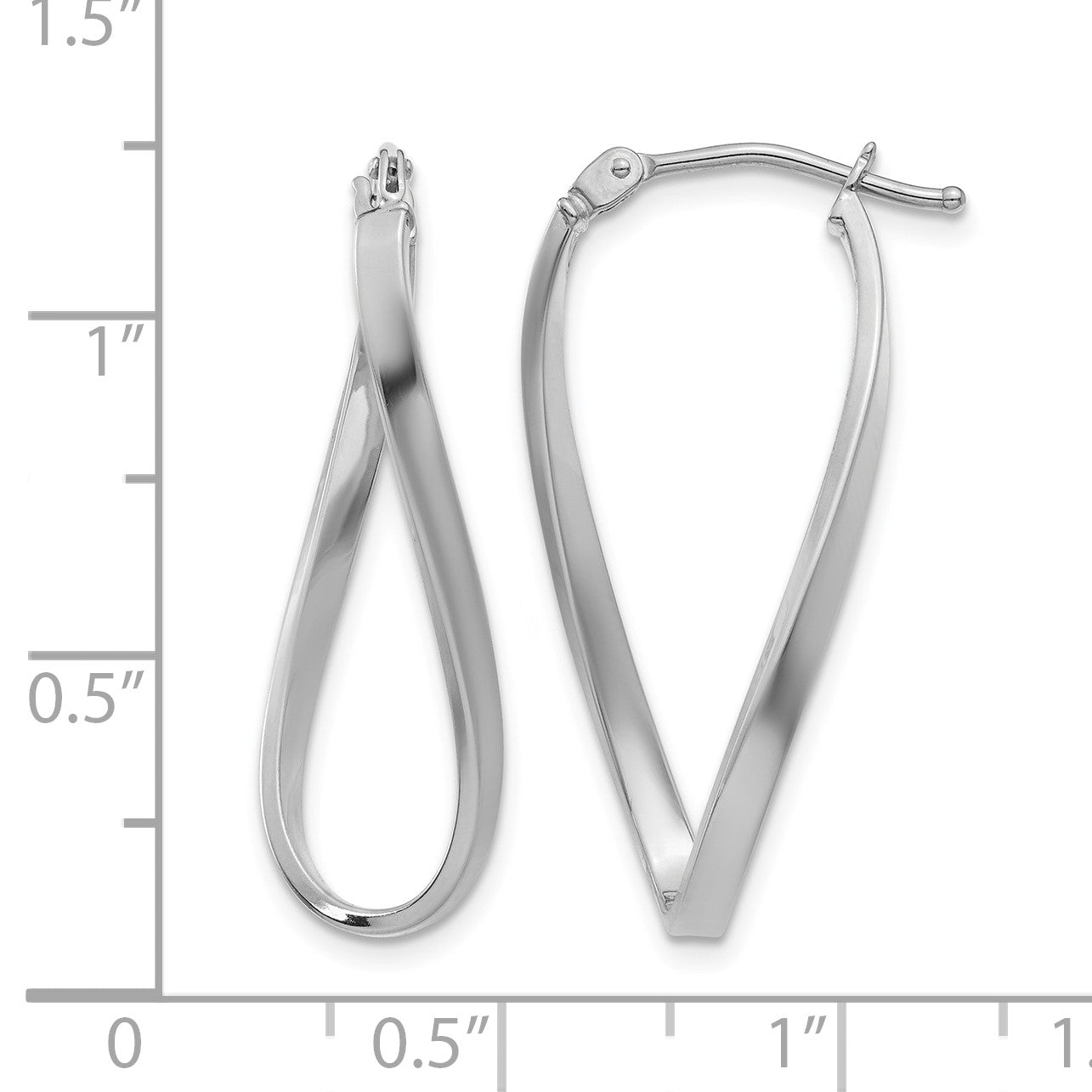 14k White Gold Small Twisted Earrings