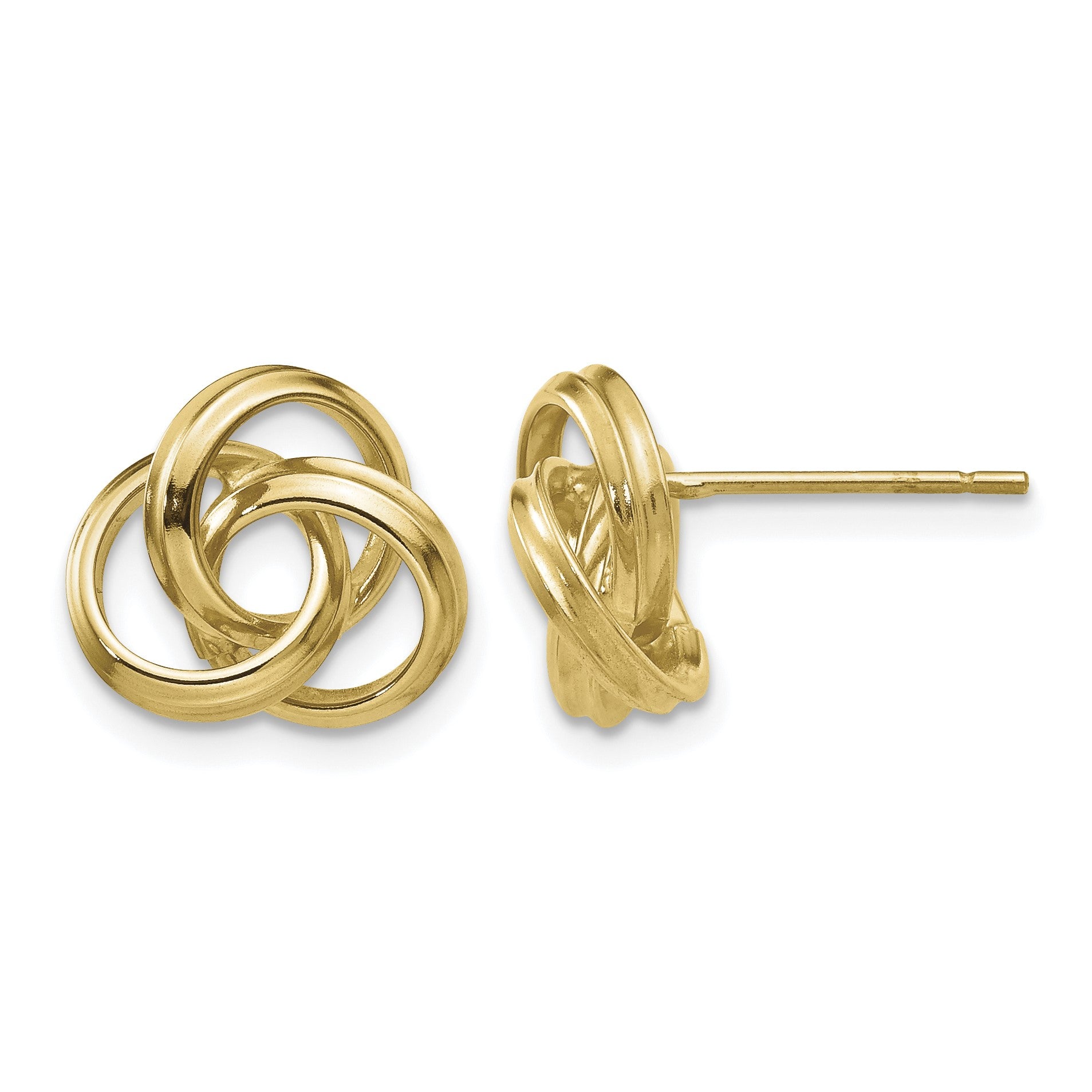 14k 10mm Polished Love Knot Post Earrings