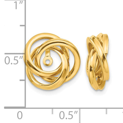 14k Polished Love Knot Earring Jackets