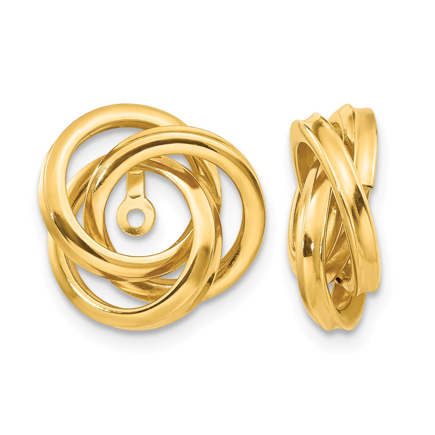 14k Polished Love Knot Earring Jackets
