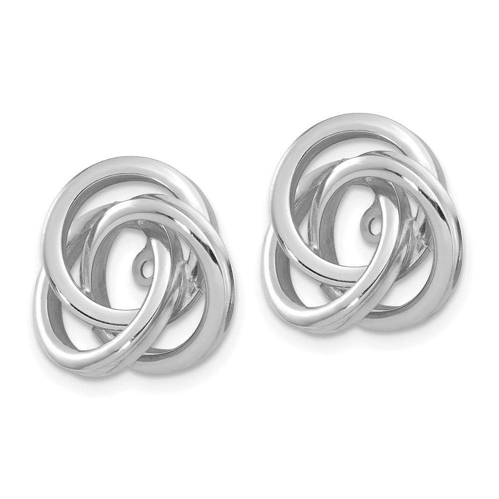 14K White Gold Polished Love Knot Earring Jackets