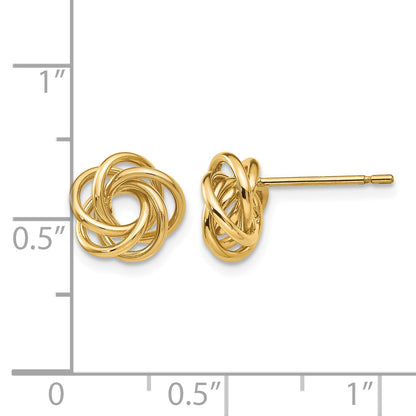 14k 8mm Polished Love Knot Post Earrings