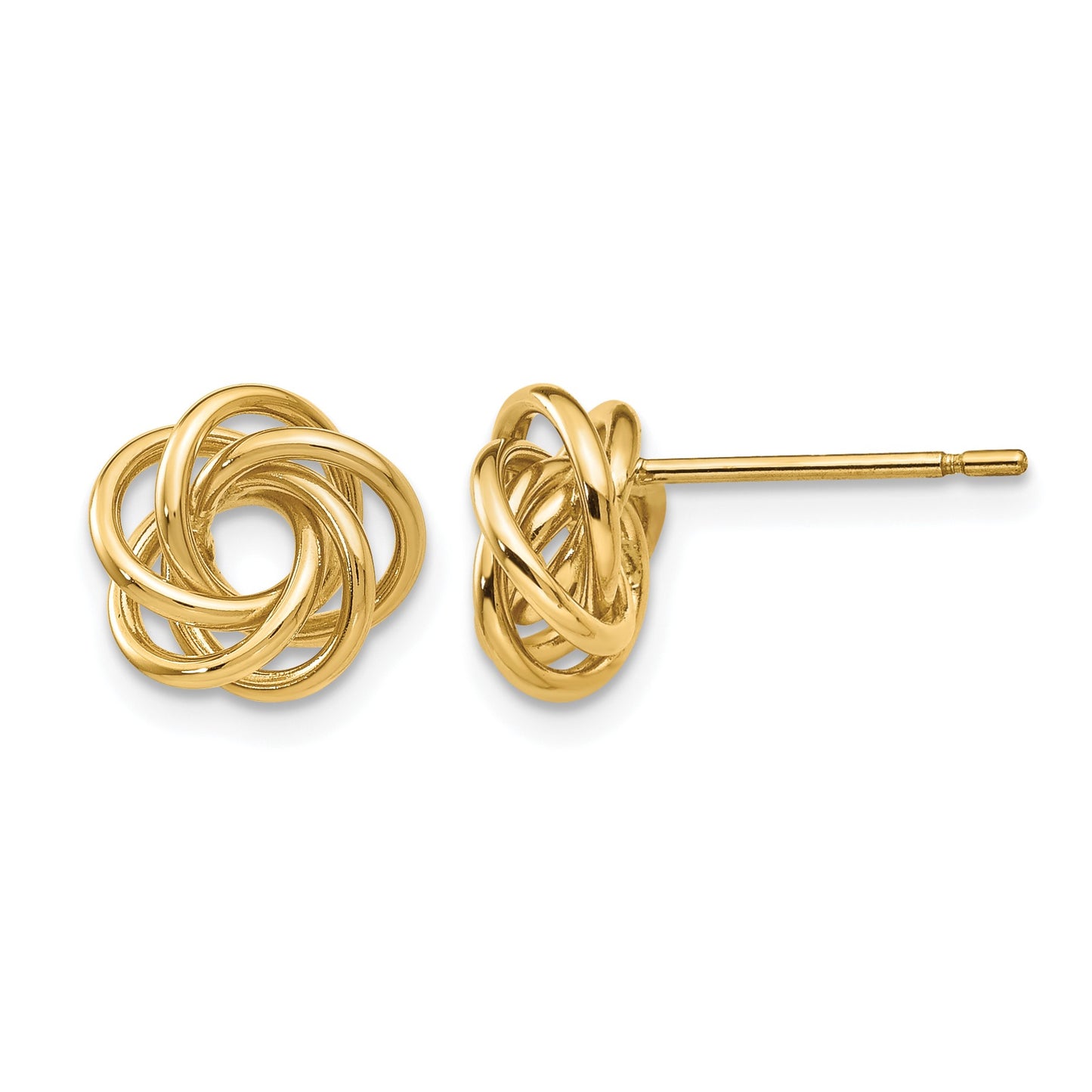 14k 8mm Polished Love Knot Post Earrings