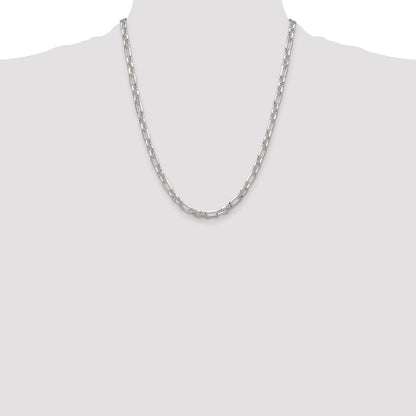Sterling Silver Diamond-Cut 3 Short Plus 1 Long Cable Link Chain Necklace 22"