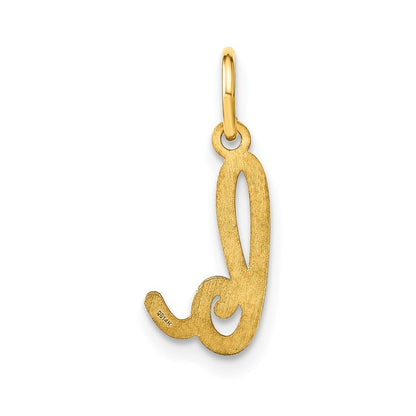 14k Yellow Gold Lower case Letter B Initial Charm Pendant