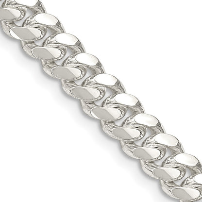 Sterling Silver 6.4mm Polished Domed Curb Chain Necklace 24"
