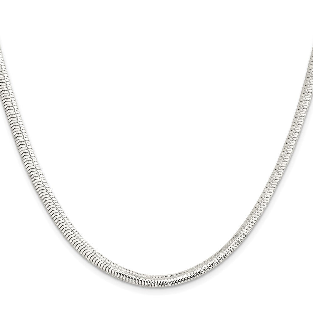 Sterling Silver 5mm 6-sided Oval Snake Chain Necklace 20"