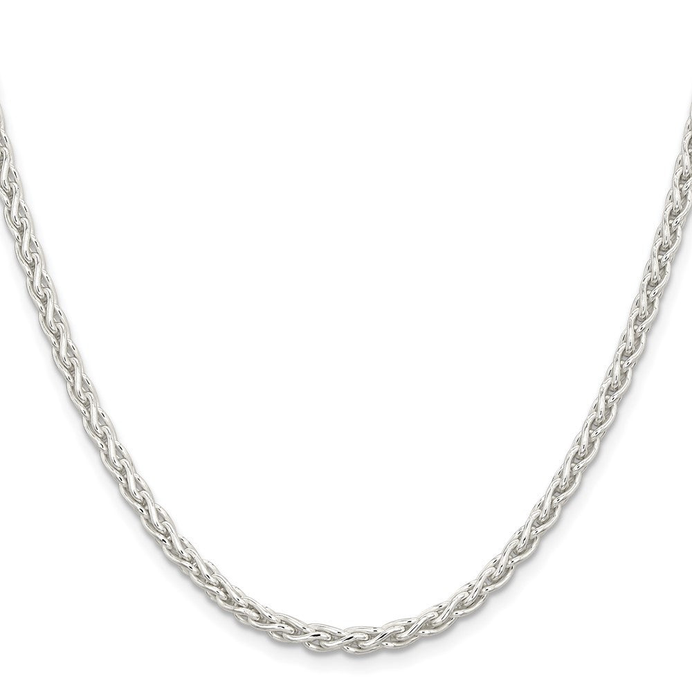 Sterling Silver 3.7mm Round Spiga Chain Necklace 24"