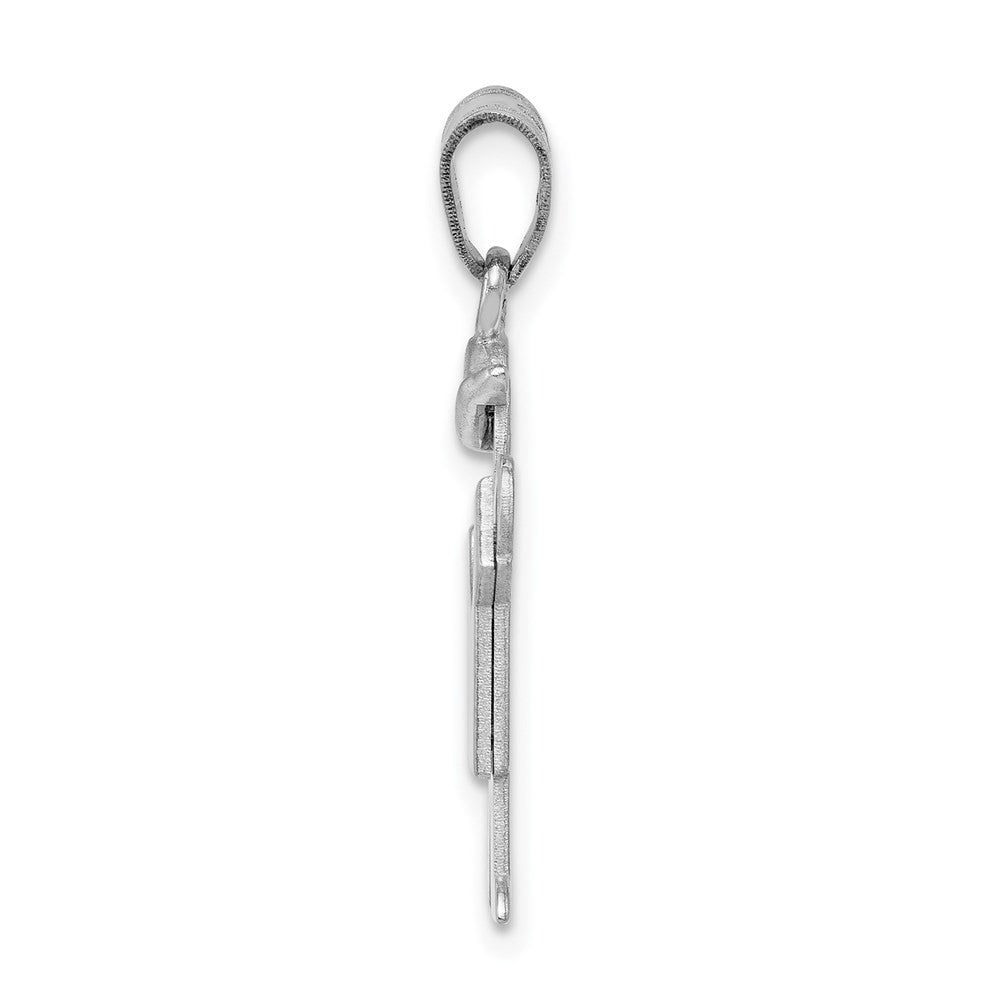 14k White Gold Small Boy Hat on Left Engravable Charm Pendant