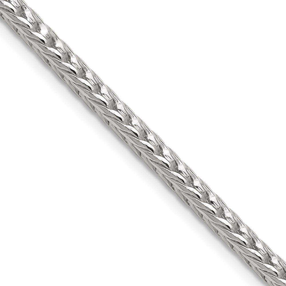 Sterling Silver 3.4mm Diamond-cut Round Franco Chain Necklace 24"