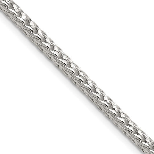 Sterling Silver 3.4mm Diamond-cut Round Franco Chain Necklace 24"