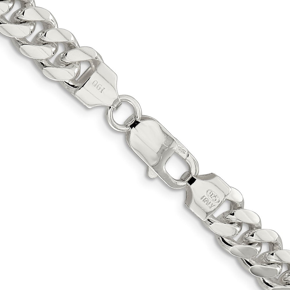 Sterling Silver 7.8mm Polished Domed Curb Chain Necklace 22"