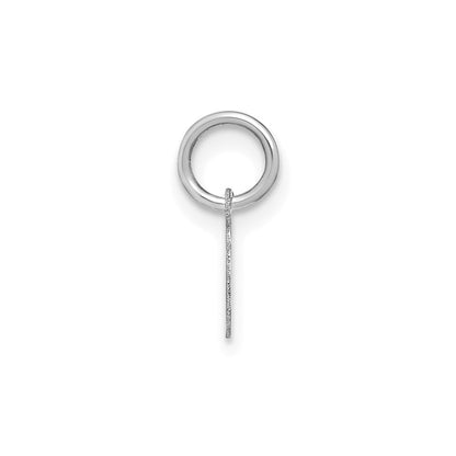 14k White Gold Lower case Letter I Initial Charm Pendant