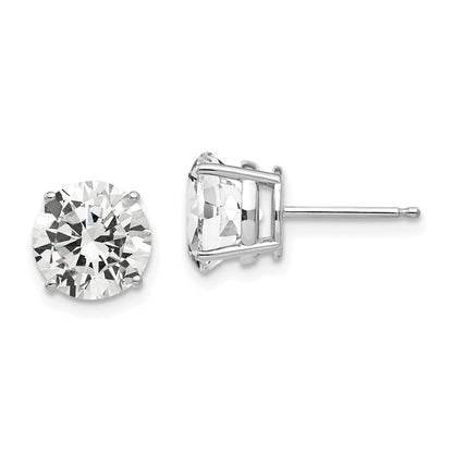 14k White Gold 8mm Cubic Zirconia Stud Earrings