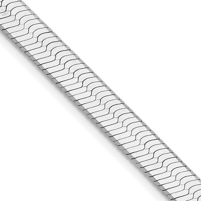 Sterling Silver Rhodium-plated 8mm Magic Herringbone Chain Necklace 22"