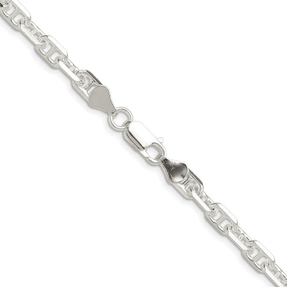 Sterling Silver Polished and Diamond-Cut 5.5mm Mariner Link Chain Necklace 20"