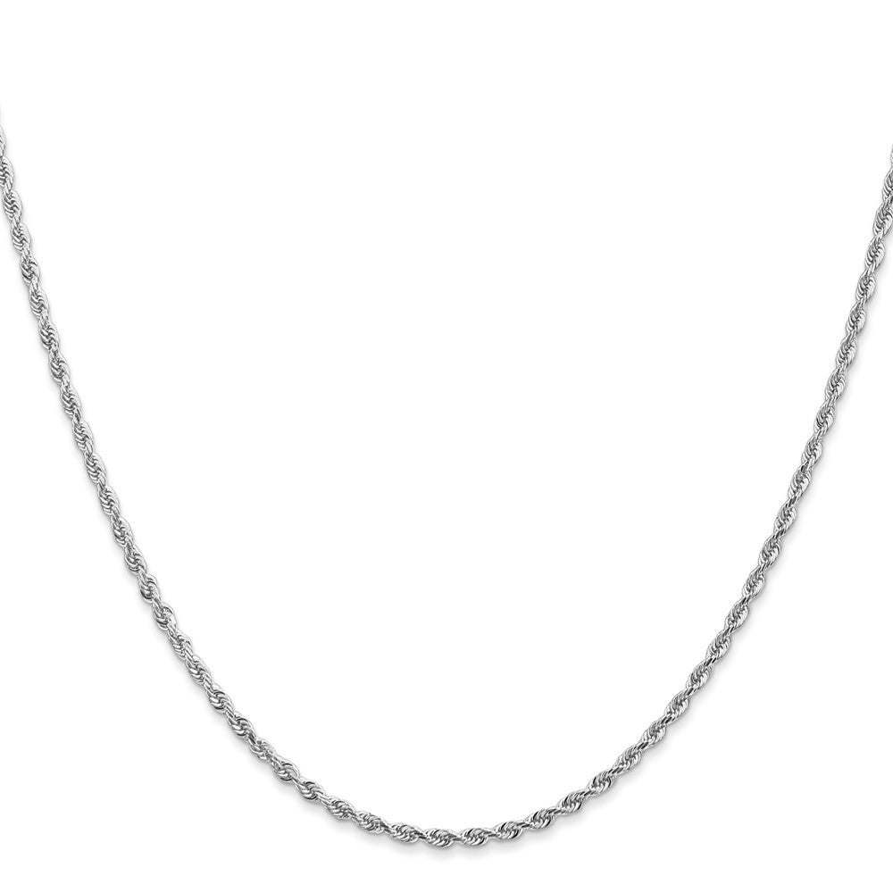 14K White Gold 2mm Diamond-cut Quadruple Rope Lobster Clasp Chain Necklace 16"