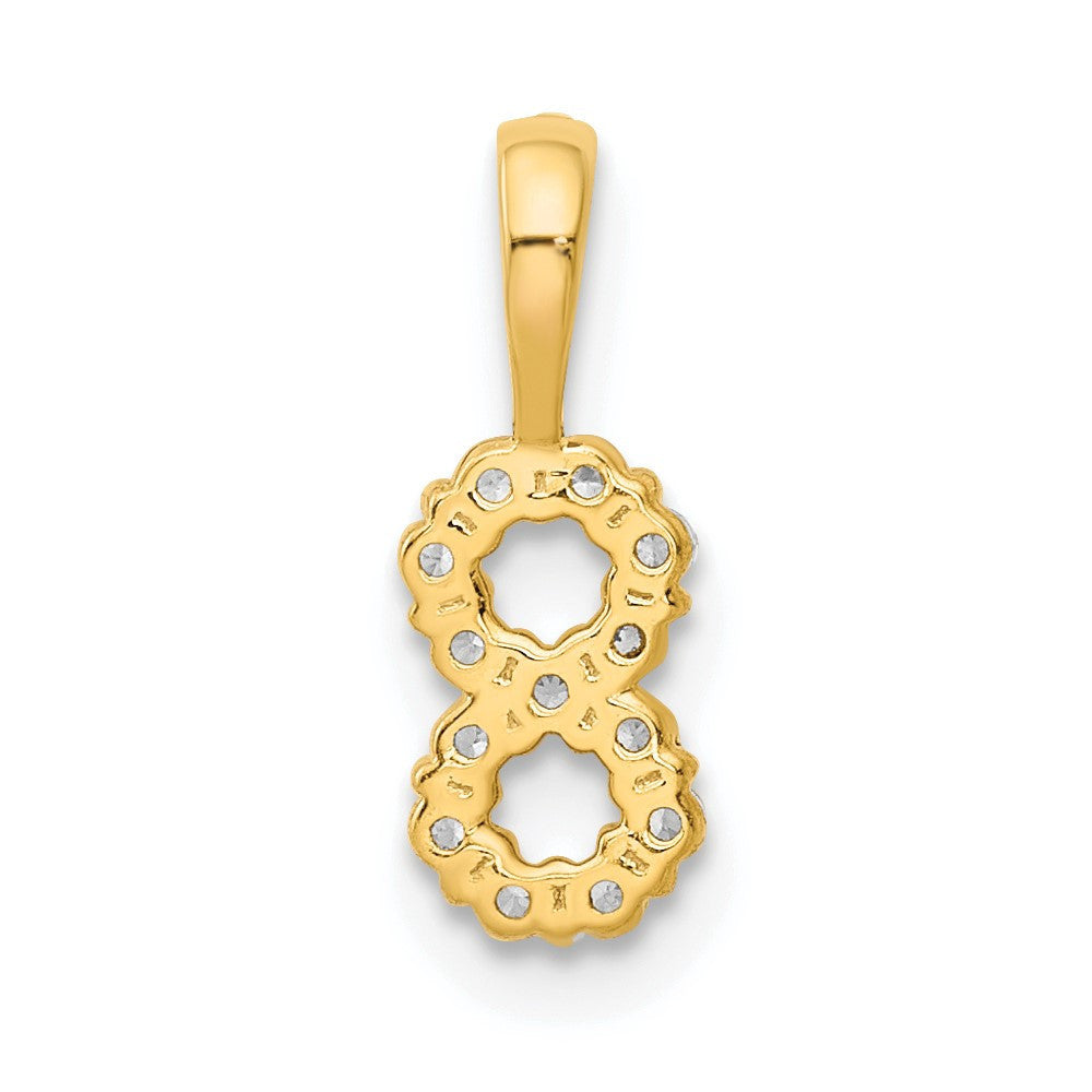 14k Yellow Gold Diamond Number 8 Pendant