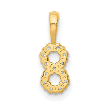 14k Yellow Gold Diamond Number 8 Pendant