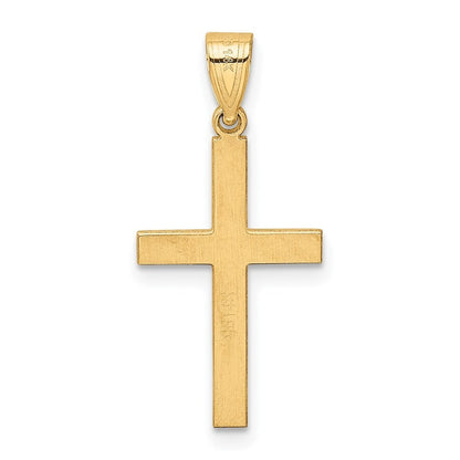 14k Yellow Gold Polished .01ct. Diamond Cross Pendant