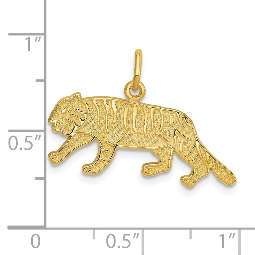 14k Yellow Gold Tiger Charm Pendant