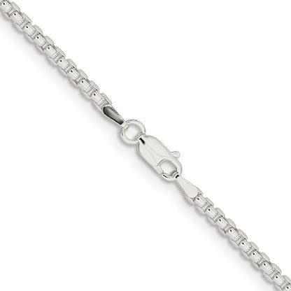 Sterling Silver 2.6mm Round Box Chain Necklace 36"