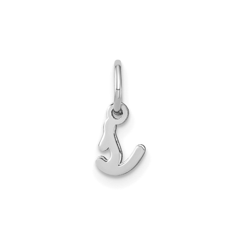 14k White Gold Lower case Letter S Initial Charm Pendant