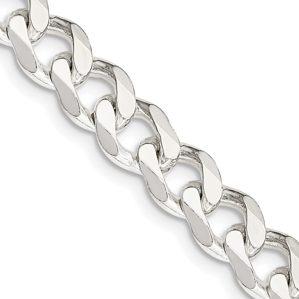 Sterling Silver 7.5mm Curb Chain Necklace 30"