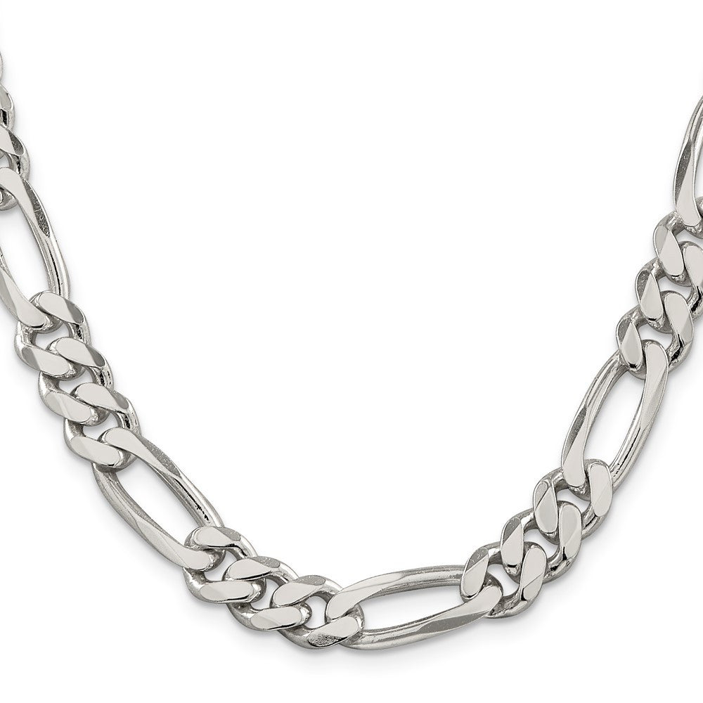 Sterling Silver 9mm Figaro Chain Necklace 30"