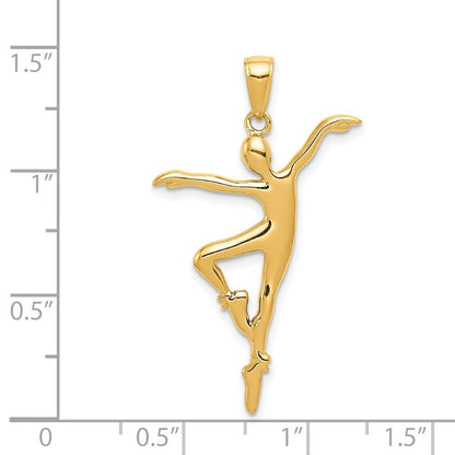 14k Yellow Gold Ballet Dancer Pendant