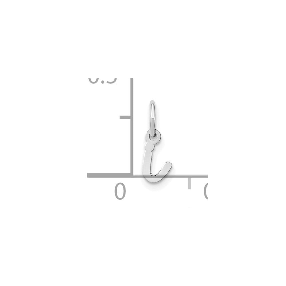 14k White Gold Lower case Letter I Initial Charm Pendant