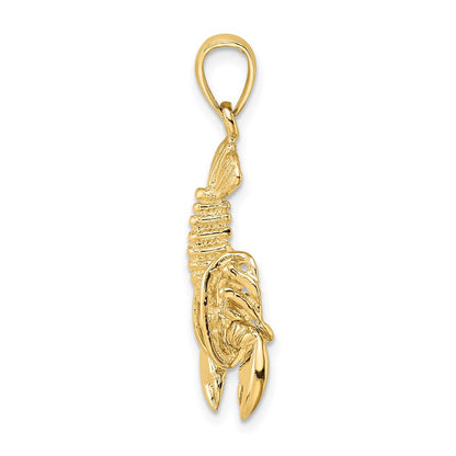 14k Yellow Gold Moveable Lobster Charm Pendant